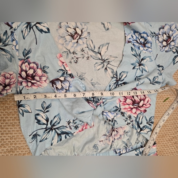 Show Me Your Mumu Blue Romper Sz Large Tie Front w Ruffle Edge  Shorts, … - Picture 6 of 13